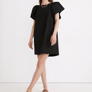 Madewell Black Flutter Sleeve Dress
